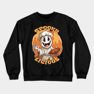 Vampire Ghost Pizza Chef Crewneck Sweatshirt